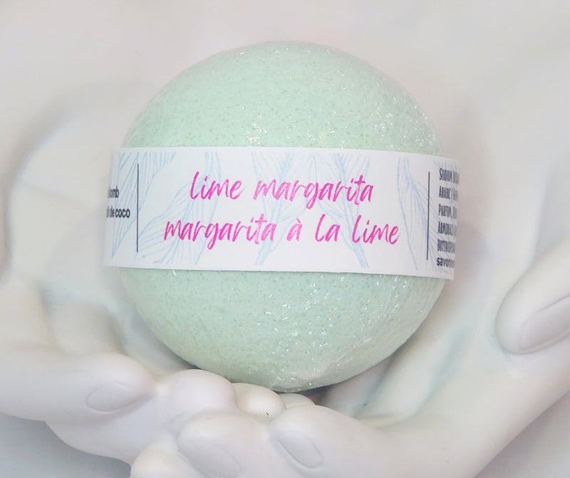 Lime Margarita Coconut Milk Bath Bomb. Treat yourself or someone special, to a relaxing, luxurious retreat with this set of four Ladies' Night Cocktail inspired Coconut Milk Bath Bombs. Each one is handcrafted with a fun and refreshing cocktail scent and nourishing coconut milk to help soothe and moisturize your skin. Enjoy the ultimate bubbly pampering experience!