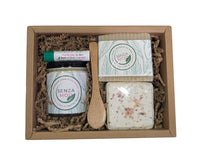 This exquisite bath and body set of all natural, unscented skin care products includes a luxurious whipped body butter, two nourishing soap bars made with 25% shea butter, and a nourishing lip balm to keep your lips soft and supple. This thoughtful gift is sure to delight anyone seeking a moment of relaxation and self-care and who may be sensitive to fragrance.