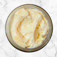 With raw, unrefined shea butter as the primary ingredient, our shea whipped body butter is rich and highly effective in hydrating and moisturizing the skin. It is the ideal choice for after bath skincare, requiring only a small amount for maximum benefits. Features a pleasant, alluring scent of French vanilla.