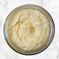 With raw, unrefined shea butter as the primary ingredient, our all natural shea whipped body butter is rich and highly effective in hydrating and moisturizing the skin. It is the ideal choice for after bath skincare, requiring only a small amount for maximum benefits. Lightly scented with the calming scent of lavender. 